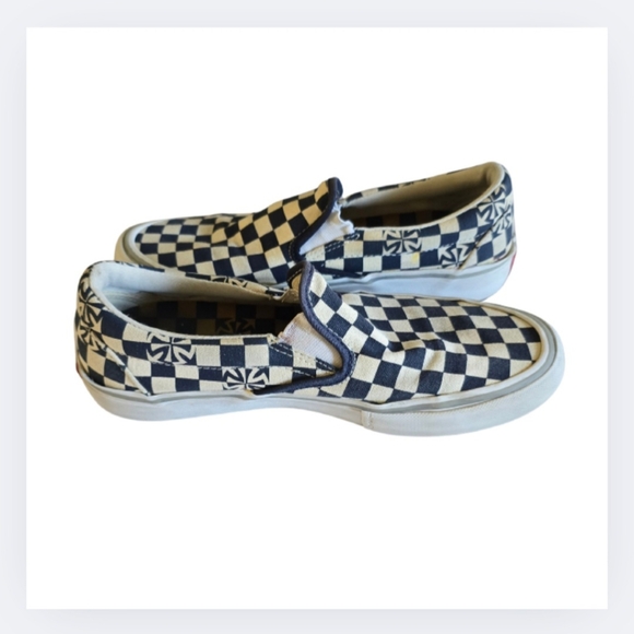 VANS Classic Slip On Men's 7 Navy/White Checkered Shoes Off The Wall 721454 - Picture 1 of 14